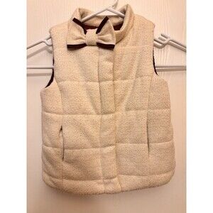 Max Studio Girls Textured Jacket Vest Color Ivory Size 3T